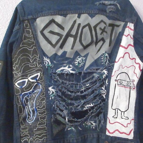 90s Vtg Levis Jacket Mens Size S Jean Denim Trucker Ghost Y2K Grunge USA Made - Picture 11 of 12